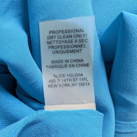 Alice + Olivia Haylen Triangle Back Dress Women's S Silk Malibu Blue Fairy Y2K - Picture 8 of 12